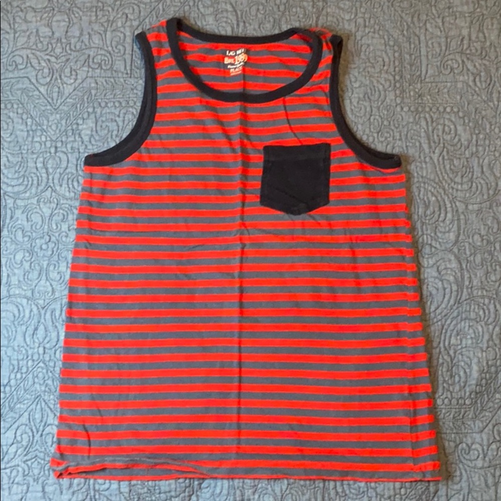 Boys red and blue striped tank